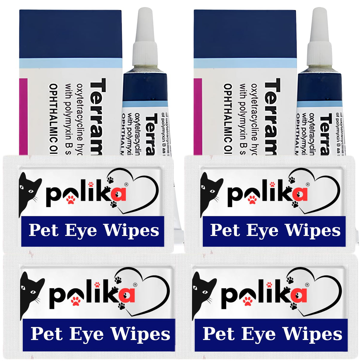 Polika TER-amycin Pet Eye Cream Health for Dogs, Cats, Cattle, Sheep, Horse, Bird 1/8 oz /3.5gr Pack of 2