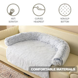Tinaco Calming Dogs/Cats Bed Mats, Dog Pad Washable Removable Couch Cover, Plush Long Fur Mat for Pets, Waterproof Lining, Perfect for Small, Medium and Large Dogs and Cats (Gradient Gray, 36"x31")