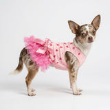 Fitwarm Sparkly Heart Dog Tutu Dress, Birthday Clothes for Small Dogs Girl, Pet Outfit, Light Pink, Hot Pink, Small