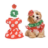 Littledropet Dog Hawaiian Costume Dress with Luau Leis and Flower Hair Bow,Cat Halloween Princess Costume Party Cosplay Outfit for Small Medium Dogs Girl,Summer Cat Beach Dresses Swimsuit Clothes,L