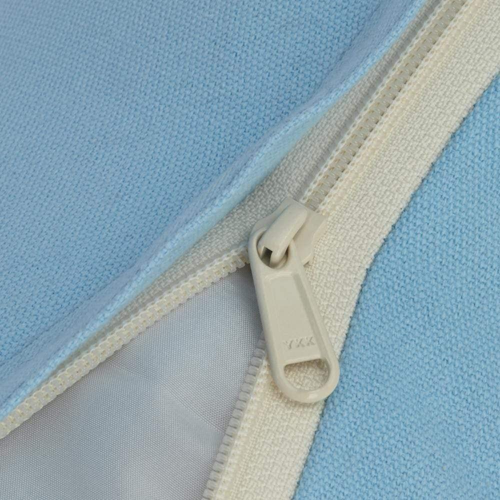 Blueberry Pet Fully Removable Washable Dog Bed, Heavy Duty Pet Bed w/Durable YKK Zippers, 25" x 21" x 10", 6 Lbs, Baby Blue & Beige Color-Block Beds for Cats & Dogs
