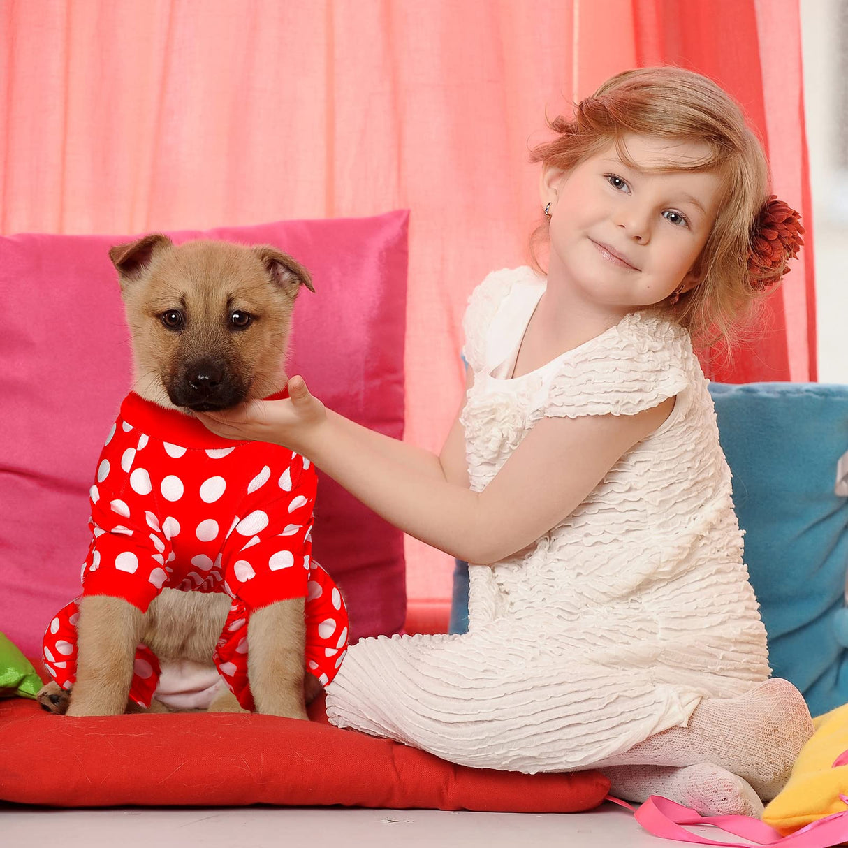 3 Pieces Dog Pajamas Puppy Soft Pets Clothes Dog Jumpsuit for Small Medium Large Pets Cute Apparel Bodysuits for Girl and Boy, 3 Styles(S Fits 3.3-5.5 lbs)