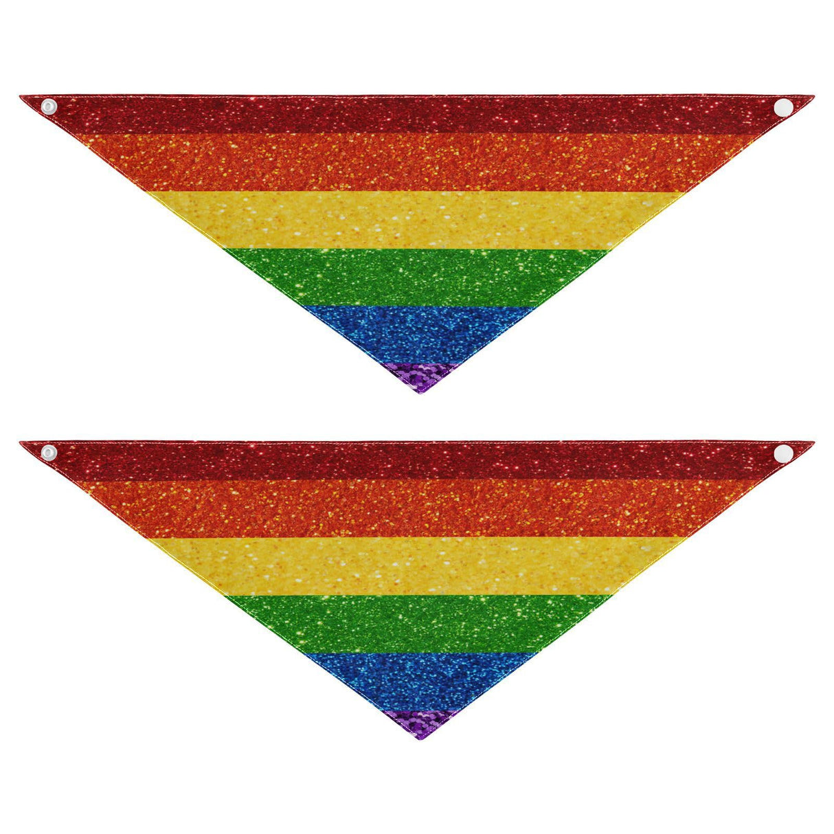 2 Pack Dog Bandanas LGBT Glitter Rainbow Pride Flag Milk Silk Pet Bandana Scarf Snap Button Triangle Bibs Kerchief Set Pet Holiday Accessories Decor for Puppy Dogs Cats M