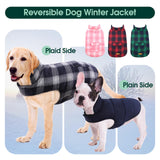 Kuoser Dog Winter Coat, Reversible Dog Jacket, Warm Doggie Coat British Style Puppy Cold Weather Vest, Windproof Pet Clothes Vest for Small Dogs, Blue S