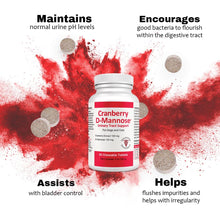 Load image into Gallery viewer, Cranberry D-Mannose Urinary Tract Supplement for Dogs &amp; Cats – Bladder &amp; UTI Health Support – Cranberry Extract, D-Mannose &amp; Vitamin C–Promotes Urinary Wellness &amp; Kidney Function – 60 Chewable Tablets
