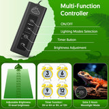 QZQ UVB Light for Reptiles, 24W LED UVA UVB Reptile Lamp with Dimming and 4 Lighting Modes, New Mode 24/7 Timer, Adjustable Brightness, LED Light for Bearded Dragon, Gecko, Tortoise, Lizard