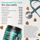 Calming Chews for Dogs with Valerian Root, Turmeric, L-Theanine - Calming Chews for Dogs Anxiety Relief - Soft Treats for Storms, Fireworks, Separation, Vet Visits, Grooming