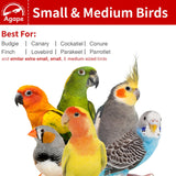 Agape Rotating Parrot Perch Toy with Chew Toy, Natural Wooden Perch Stand for Small & Medium Birds, Bird Cage Accessory with Exercise Wheel for Parakeets Cockatiels Lovebirds Conures Finches Budgies