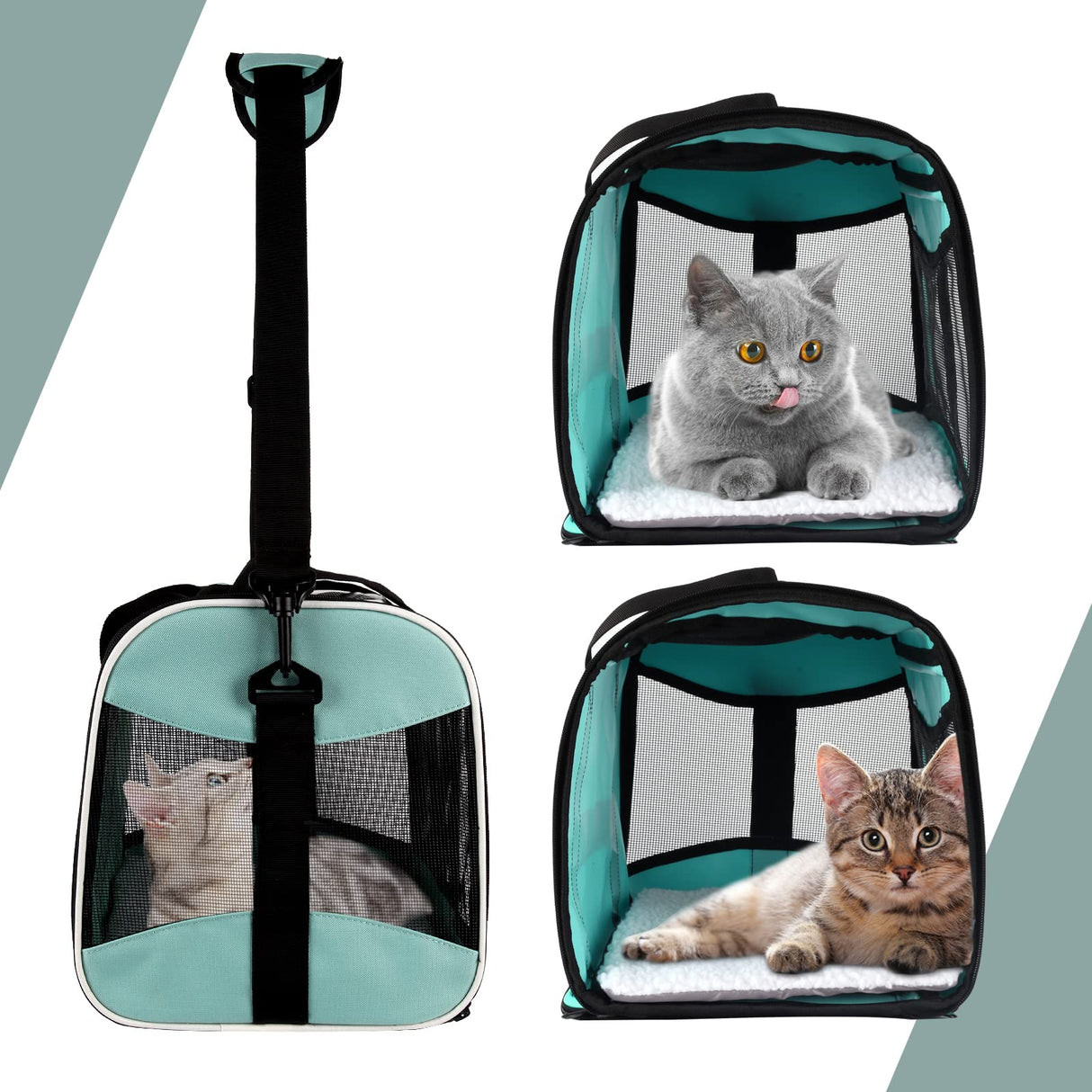 Small Animal Travel, Carrier for Hedgehog Rat Parrot Bird Guinea Pig, Lizards Carrier, Soft Sided Travel Carrier Portable Guinea Pig Up to 10 Lbs (15 * 10 * 10, Green)