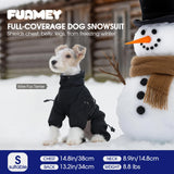 FUAMEY Full Body Dog Coat,Warm Dog Fleece Jackets with Harness Built in Windproof Dogs Snowsuit Zip up Pet Four Legged Pets Jumpsuit Winter Outfit Cold Weather Coats for Large Dogs Black L
