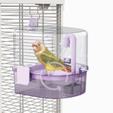 YOOSO WING Automatic Bird Baths for Cage – Indoor Parakeet Bath with Pump, Bird Shower with 2 Modes Running Water, Bird Cage Accessory for Pet Birds Conure Budgies Cockatiels Lovebird (Purple)