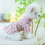 Dog Shirts for Small Dogs Cat Apparel Overalls Puppy Striped Pajamas Breathable Vest Summer Sweatshirt Lightweight Pet Clothes Birthday Holiday Outfits Red M