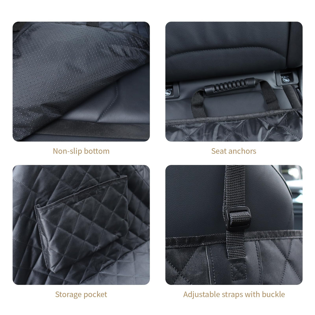 Viaviat Dog Car Seat Cover,Pets Back Seat Extender,600D Heavy Durable 100% Waterproof Scratchproof Soft Dogs Hammock, Nonslip Backseat Protector for Cars Trucks SUVs