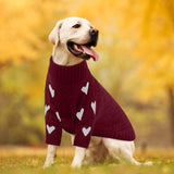 Kuoser Dog Sweater,Warm Dog Sweaters for Medium Dogs,Turtleneck Knitted Dogs Sweater Christmas Outfit,Cold Weather Pet Winter Clothes Doggie Pullover Girls Boys for Fall Xmas,Red M
