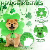 EXPAWLORER Dog St. Patrick's Day Outfit, Adorable St. Patrick's Day Costume Set Including Adjustable Green Shamrock Headband & Beer Plush Toy for Small Medium Pet Holiday Party Dress up