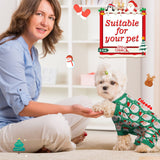 3 Pieces Christmas Dog Pajamas Dog Jumpsuit Santa Snowman Pet Clothes Christmas Pet Pajamas Holiday Costume Jumpsuit for Puppy Cat(Classic Pattern,M (fit 5.5-7.7lbs))