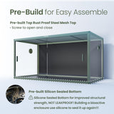 Phailozoo 120 Gallon Bearded Dragon Tank,48" x 24" x 24" Reptile Tank with Sliding Door Top Screen Ventilation, Front Opening Reptile Enclosure for Easy Maintenance