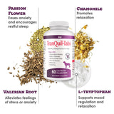 TranQuil-Tabs for Dogs - Contains Chamomile, L-Tryptophan, and Melatonin - Relieves Stress and Tension - Ease Travel and Separation Anxiety - 60 Tabs