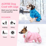 AOFITEE Dog Winter Coat, Waterproof Dog Jacket, Fullbody Dogs Winter Coat Snowsuit, Windproof Puppy Puffer Jacket Snow Suit with Legs, Pet Fleece Vest, Cold Weather Coats for Small Dogs, XL