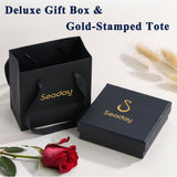 SEADAY 18K Gold Plated Stackable Bangles Bracelets for Women - 4 Pcs Gold Bracelet Set Trendy Stainless Steel Fashion Accessories, Dainty Stacked Jewelry Set Gift for Daily Wear Five Leaf Clover