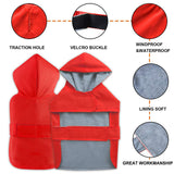 BECNBEAU Dog Raincoat Small Dog Rain Jacket Poncho Waterproof Snowproof Pet Rain Suit Double-Layered Warm Lining Hooded Leash Hole Adjustable Puppy Small Medium Dogs,Red,S,Back Length 6.5-8.5 inches