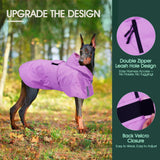 Kuoser Dog Raincoat, Waterproof Dog Rain Jacket with Clear Hooded Double Layer, Lightweight Reflective Dogs Rain Coat with Adjustable Belly Strap, Rain Coats for Medium Dogs Outdoor Wear, Pink M