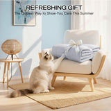 Luciphia Premium Cooling Dog Blanket Washable Q-MAX>0.5 Small Medium Large Pet Mat Puppy Cat Self-Cooling Soft Breathable Calming Throw for Sofa Crate Bed (Light Grey,40x60 inches)