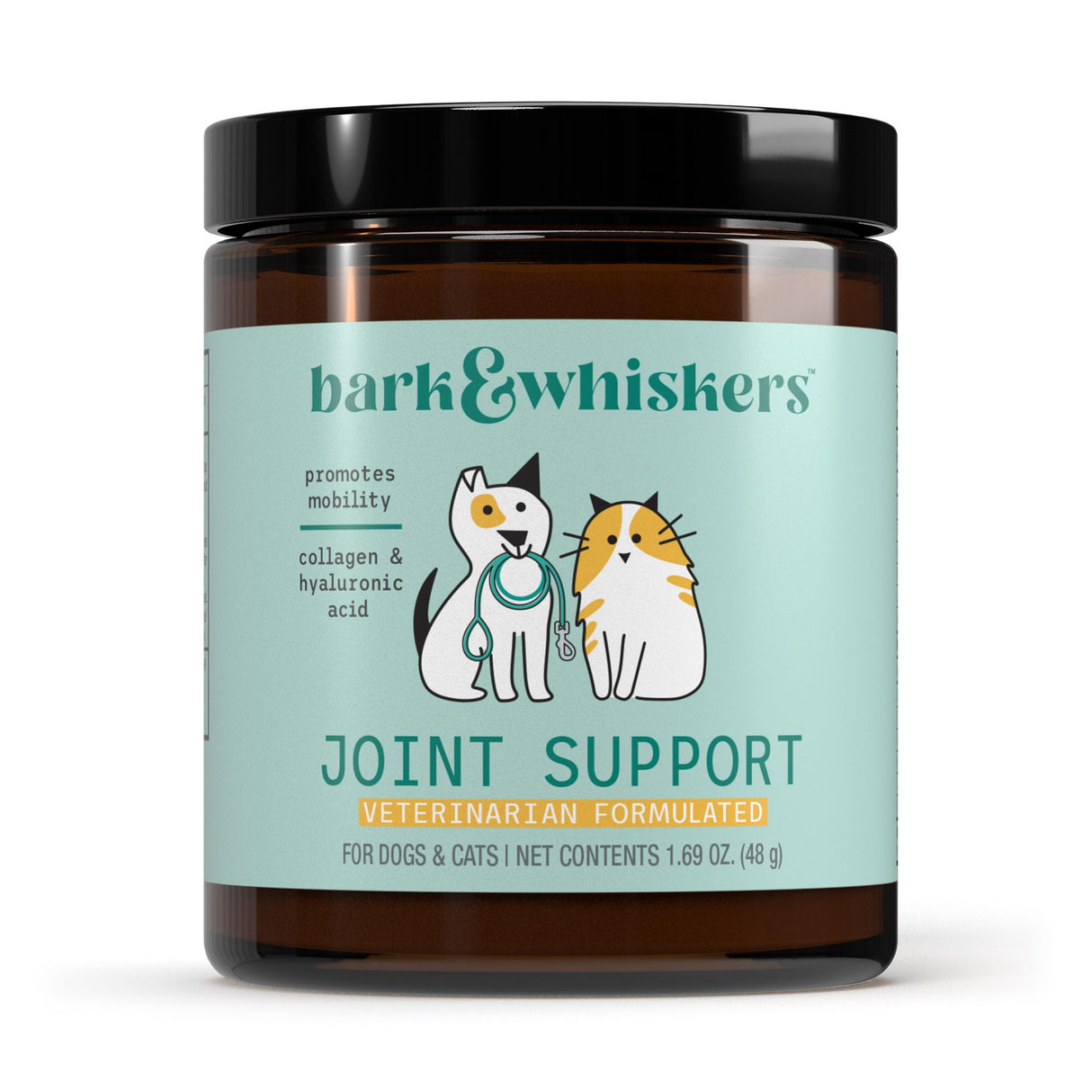 Dr. Mercola Bark & Whiskers Joint Support - Joint & Cartilage Support for Cats & Dogs - with Collagen, MSM, Green-Lipped Mussel Extract & Hyaluronic Acid - 1.69 oz