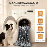 Luciphia Waterproof Pet Blankets for Couch Sofa Bed Cover Cat Liquid Pee Proof Washable Soft Fluffy Large Dog Blanket Reversible Furniture Protection Puppy Grey Paw Thicken Medium（57" x 40"）