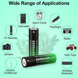 CPZZ 8Pack 18650 3.7volt Rechargeable Battery 18650 9900mah 18650 Rechargeable Battery Button top for flashlights and Headlight,etc (8pack, Green-3.7v)