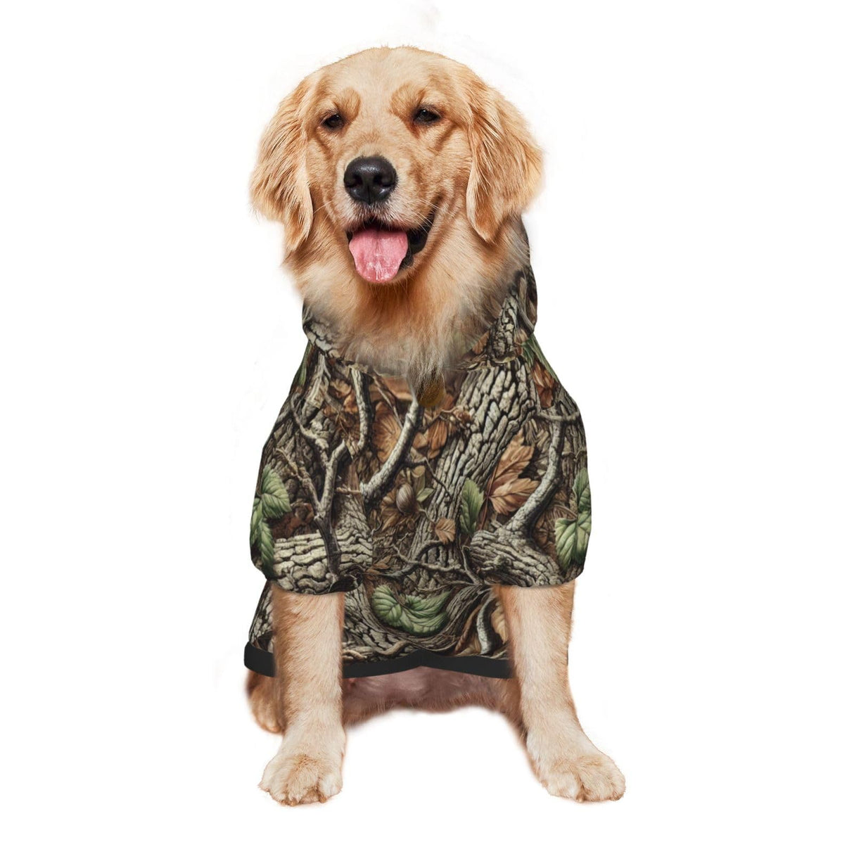 Outdoor Camouflage Dog Hoodie for Medium and Large Dogs, Dog Sweatshirt with Leash Hole Design for Safety Small