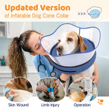 Supet Raised Inflatable Dog Cone Alternative Collars for After Surgery, Dog Donut Collar After Surgery, Soft Pet Cone for Small Medium Large Dogs to Stop Licking