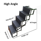 by Unbranded Upgraded Dog Stairs, Metal Frame Foldable Large Dog Step, Lightweight Portable Pet Ladder Ramp for Cars, SUVs and High Bed, 5 Steps