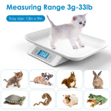 MINDPET-MED Digital Pet Scale for Small Adult Cats and Animals, Measuring Range 0.1oz-33lbs, Accuracy 1g/0.035oz, Units g/kg/lb/oz/tl/ml, Suitable for Kittens, Puppies, Snakes,and Small Dog (Grey)