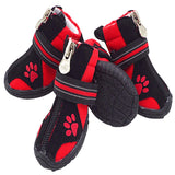 URBEST Dog Winter Shoes, Dog Boots Sports Non-Slip Pet Dog Anti-Slip Sole, Water Resistant Boots for Dogs 2 Pairs (1#, Red)