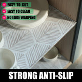 Shelf Liners for Kitchen Cabinets, Non-Adhesive and Strong Non-Slip Waterproof Cabinet Drawer Liners for Kitchen Shelf Wire Fridge,Beige Geometric Shelf Drawer Liner,Easy to Clean,12IN x 10FT