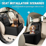 Cokiki Dog Car Seats for Small Dogs,Detachable Foldable Dog Booster Car Seat Under 28lbs, Pet Cat Car Seat Travel Bed with Adjustable Straps and Storage Pockets (Black)