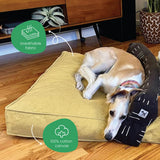 Molly Mutt Elysium Dog Bed Duvet Cover, GOTS-Certified 100% Cotton Canvas Cover for Dog, Puppy, or Cat Bed, Durable, Washable, and Free of Harmful Chemicals, Small, 22"x27"x5", Yellow