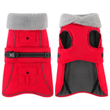Dogcheer Dog Coat with Pocket, Waterproof Dog Jacket with Adjustable Buckle, Reflective Puppy Winter Coat Warm Turtleneck Fleece SnowJacket for Small Medium Large Dogs - Red L