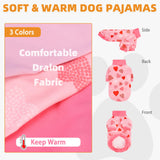 KOOLTAIL Valentine's Day Dog Sweater for Small Dogs, 3 Pack Fleece Puppy Shirt Turtleneck Pullover Clothes with Love Heart Partten, Fuzzy Soft Warm Pet Winter Cold Weather Coat, Girl Boy, Pink S