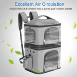 HOVONO Detachable Double Pet Carrier Backpack for Cats and Small Dogs, Cat Travel Carrier for 2 Cats, Perfect for Traveling/Hiking/Camping, Grey
