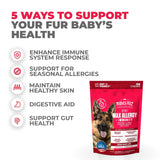 Mighty Petz MAX Dog Allergy Relief Chews - Itch Relief with Colostrum, Probiotics & Immune Support for Seasonal Allergies & Itchy Skin