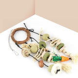 Bissap Bunny Chew Toy, 2 Packs Rabbits Cage Hanging Chew Toys and Treats Rattan Ring with Snacks for Guinea Pigs Chinchillas Hamsters Rats and Other Small Pets Teeth Grinding