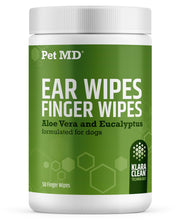 Load image into Gallery viewer, Dog Ear Cleaning Finger Wipes with Aloe Vera &amp; Eucalyptus Oil – Veterinarian Formulated Pet Ear Wipes for Dog Ear Care – Made in USA – 50 Count
