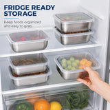 5 PCS Stainless Steel Storage Container Sets - Clear Lids, Stackable Food Storage | Kitchen Containers, Fruit & Snack Organization (Multi-Use)