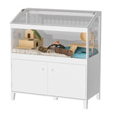 GDLF Hamster Cage with Storage Cabinet Small Animal Cage, Easy View Acrylic Panels, Large Habitat for Hedgehog Gerbil & Rat 39.5"x19.7"x43.7"