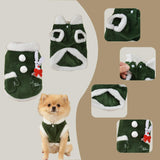 TIEEI Pet Christmas Costumes Dog Xsmas Tree Clothes Pet Christmas Party Apparel Soft Velvet Winter Sweater Dogs Cats Outfit