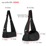 Cloak & Dawggie Dog Sling Carrier Tiny XXS Extra Extra Small Dogs, Puppy Toy Teacup Wearable Adjustable Pet Cross Body Shoulder Bag Waterproof Nylon Travel My Canine Kids (8722) (3-7 lbs, Black)