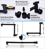 G-Promise All Metal 12 Inch Rain Shower Head with 15" Adjustable Extension Arm | High Pressure Rainfall Showerhead | Luxury Modern Look Square Large Waterfall Showerhead (Matte Black)