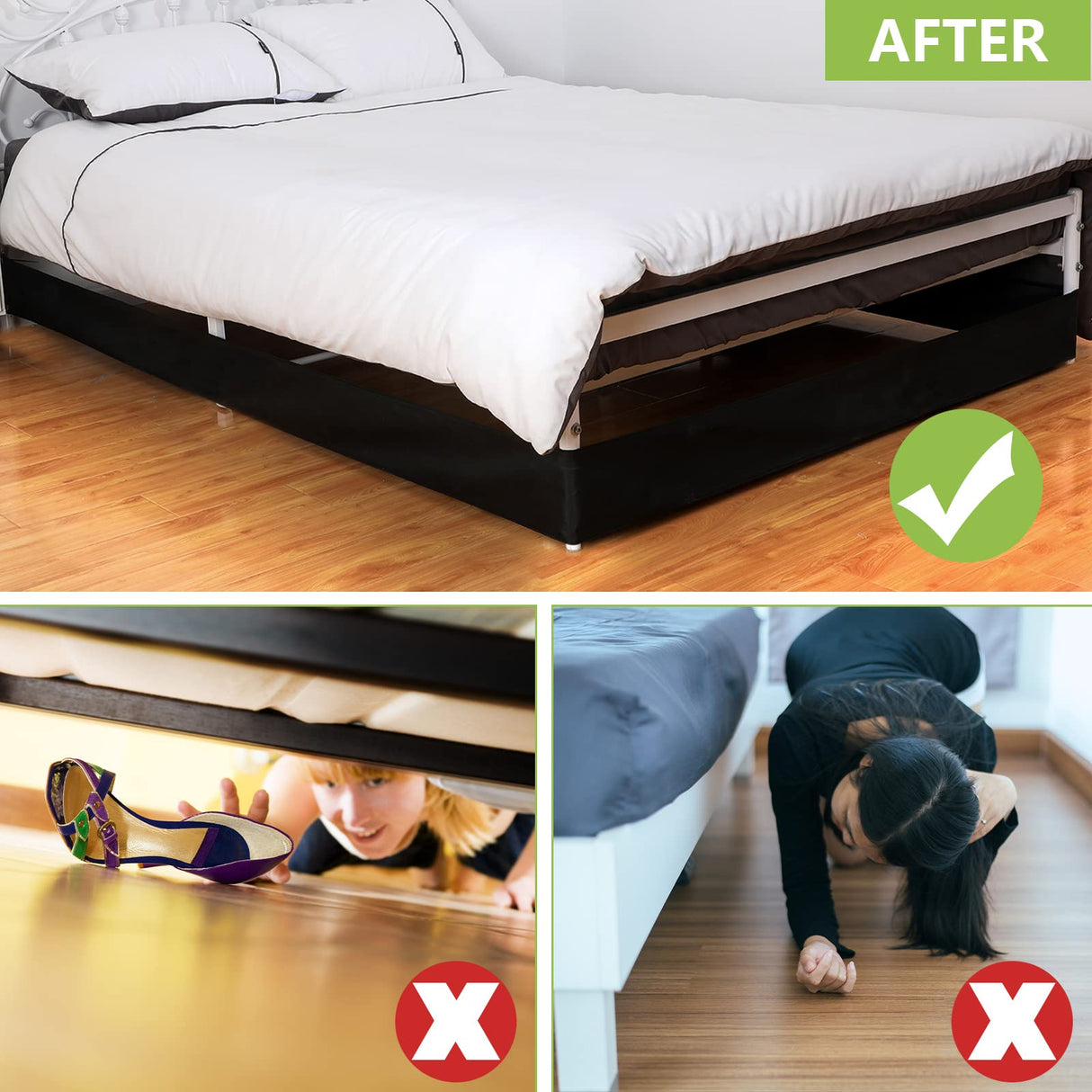 Boao Under Bed Blocker for Pets 220 x 6 Inch with Black Zip Ties Under Couch Blocker Bed Barrier for Dogs Cats Pets Puppy Furniture Bottom, Black